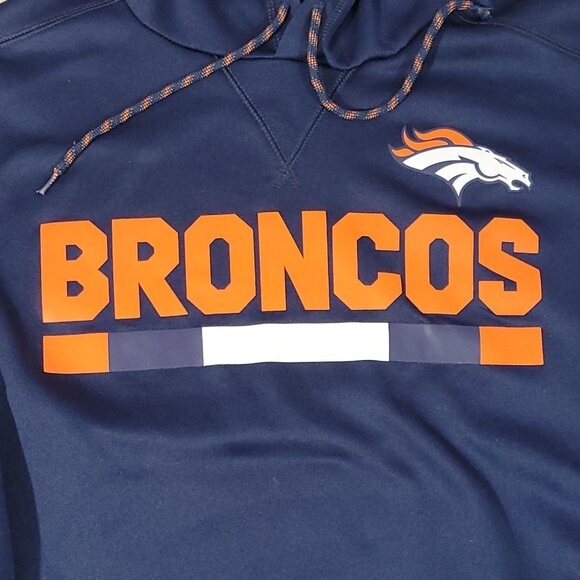 Nike Denver Broncos Hoodie Mens Medium NFL Football Small FLAW - PLEASE READ!!! - Picture 3 of 12